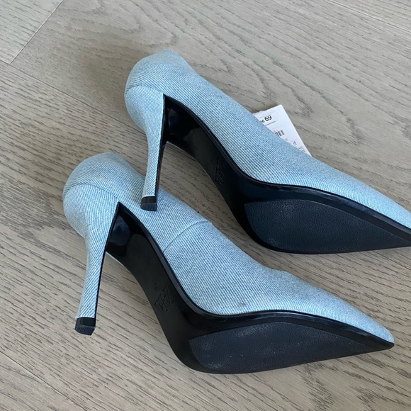 New Zara Blue Denim Heels Size 37 Size 7 super cute pumps. - Picture 3 of 5